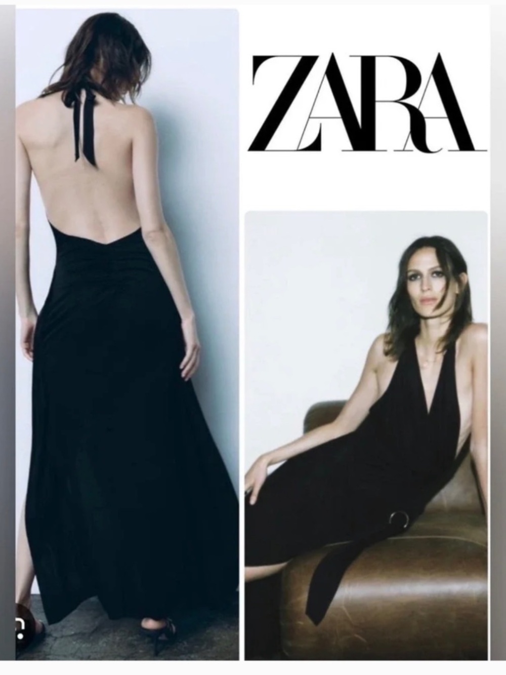 NWT ZARA BUCKLED MIDI HALTER DRESS S